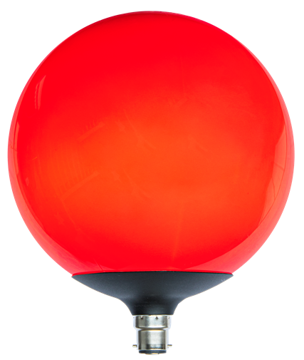Stor röd klotlampa, 200mm (B22)